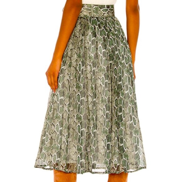 NWT Revolve Song of Style Pheobe Midi Skirt snake print Sz M - Picture 2 of 3
